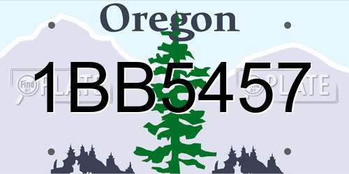 1BB5457 Oregon License Plate