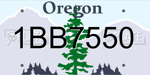 1BB7550 Oregon License Plate