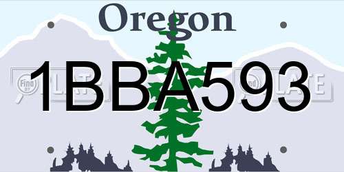 1BBA593 Oregon License Plate