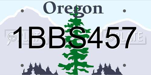 1BBS457 Oregon License Plate