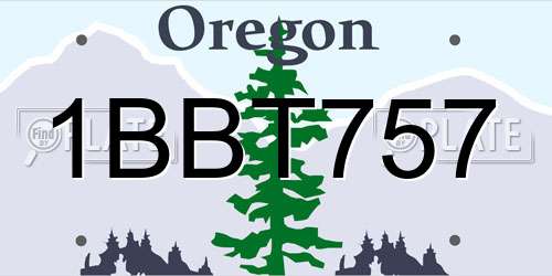 1BBT757 Oregon License Plate