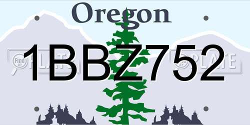 1BBZ752 Oregon License Plate