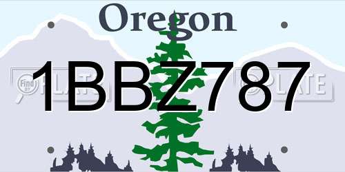 1BBZ787 Oregon License Plate