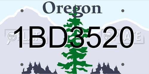 1BD3520 Oregon License Plate