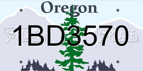 1BD3570 Oregon License Plate