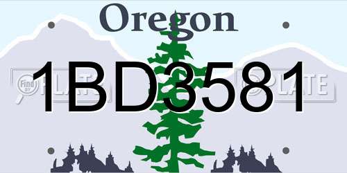 1BD3581 Oregon License Plate