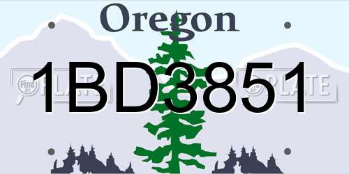 1BD3851 Oregon License Plate