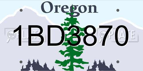 1BD3870 Oregon License Plate
