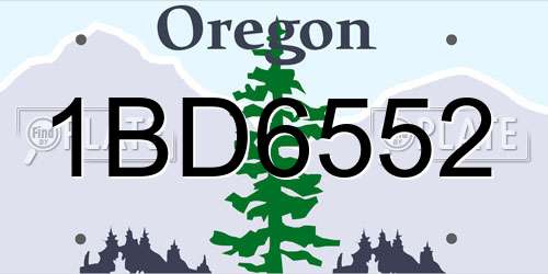1BD6552 Oregon License Plate
