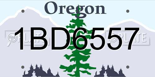 1BD6557 Oregon License Plate