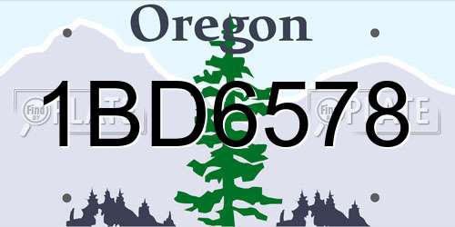 1BD6578 Oregon License Plate