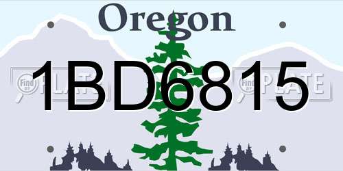 1BD6815 Oregon License Plate
