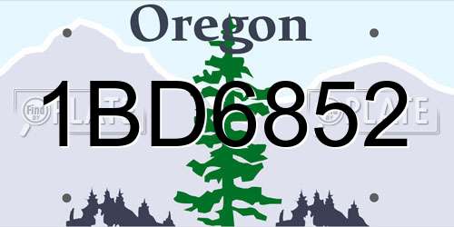 1BD6852 Oregon License Plate