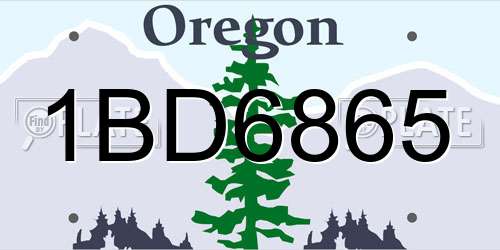 1BD6865 Oregon License Plate