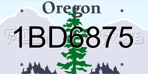 1BD6875 Oregon License Plate