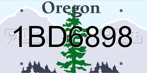 1BD6898 Oregon License Plate