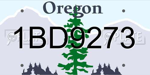 1BD9273 Oregon License Plate
