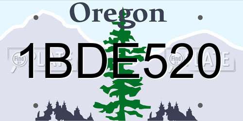 1BDE520 Oregon License Plate