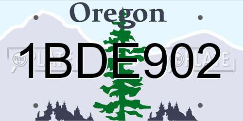 1BDE902 Oregon License Plate