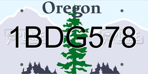 1BDG578 Oregon License Plate