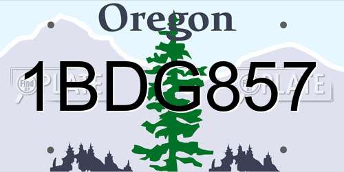 1BDG857 Oregon License Plate