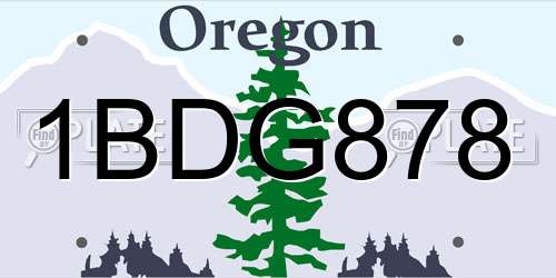 1BDG878 Oregon License Plate