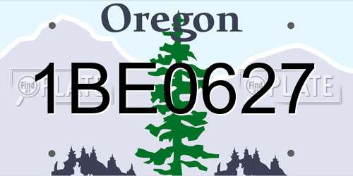 1BE0627 Oregon License Plate