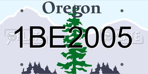 1BE2005 Oregon License Plate