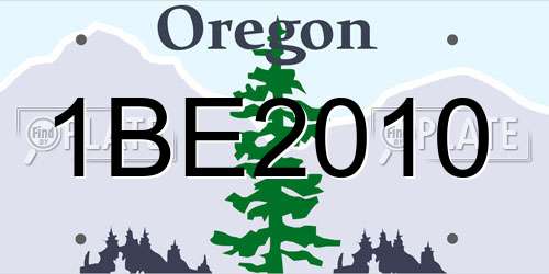 1BE2010 Oregon License Plate