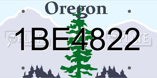 1BE4822 Oregon License Plate