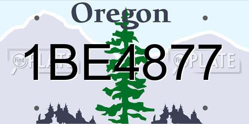1BE4877 Oregon License Plate