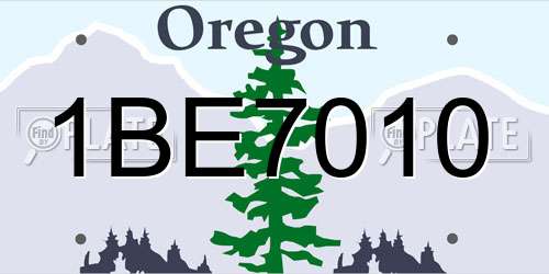 1BE7010 Oregon License Plate
