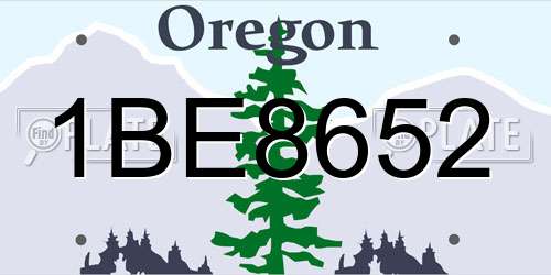 1BE8652 Oregon License Plate