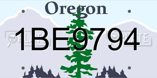 1BE9794 Oregon License Plate