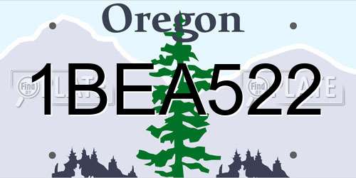 1BEA522 Oregon License Plate