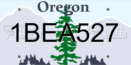 1BEA527 Oregon License Plate