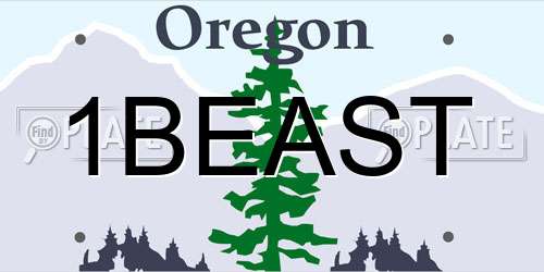 1BEAST Oregon License Plate