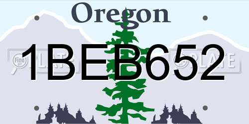 1BEB652 Oregon License Plate