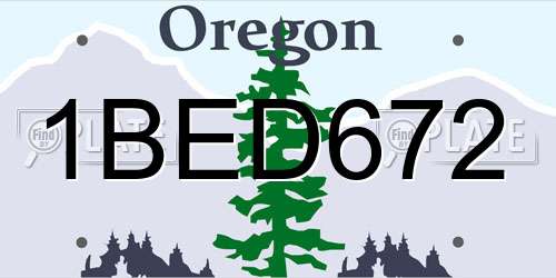 1BED672 Oregon License Plate
