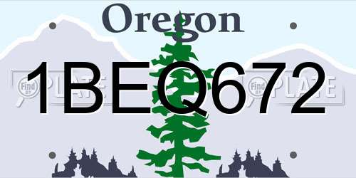 1BEQ672 Oregon License Plate