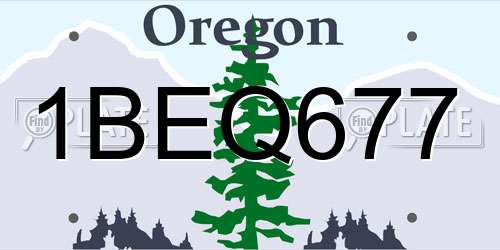 1BEQ677 Oregon License Plate