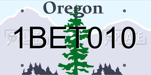 1BET010 Oregon License Plate