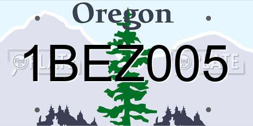 1BEZ005 Oregon License Plate
