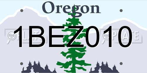 1BEZ010 Oregon License Plate