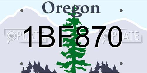 1BF870 Oregon License Plate