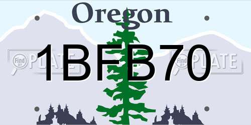 1BFB70 Oregon License Plate