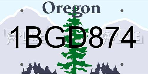 1BGD874 Oregon License Plate