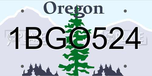 1BGO524 Oregon License Plate