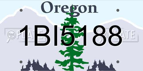 1BI5188 Oregon License Plate