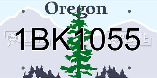 1BK1055 Oregon License Plate